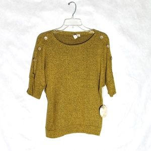 NWT Misia Yellow Short Sleeve Blouse (Size: S)